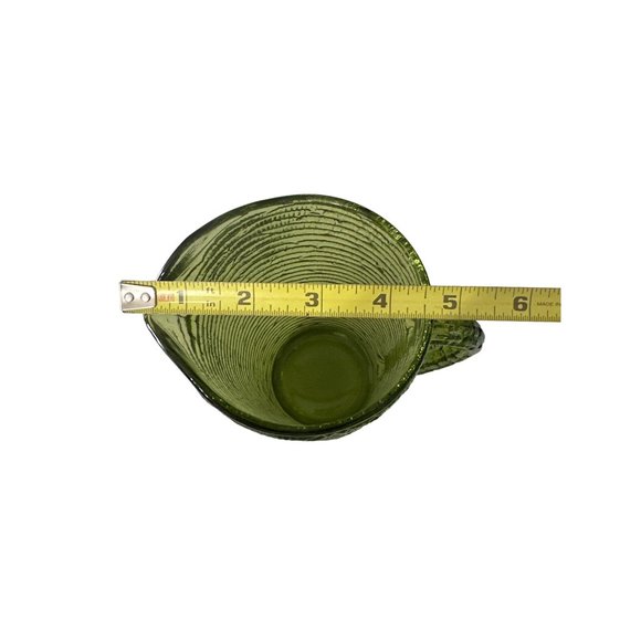 Vintage Anchor Hocking Soreno avocado green MCM bark pattern 26oz glass pitcher - Picture 6 of 6